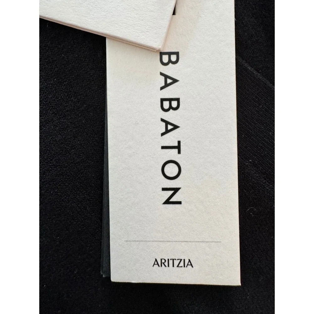 Babaton Aritzia Black tribeca Cardigan Gold Crest Buttons Cinched Waist 2XS NEW‎